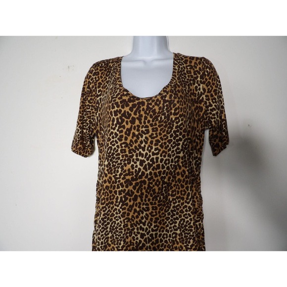 Motherhood Maternity Dress Large Midi Cinched Leopard Cat Cheetah Print - Picture 8 of 11